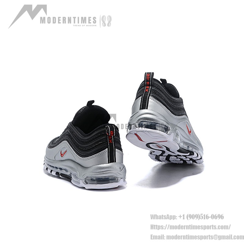 Nike Air Max 97 "Black/Silver/Red" AT5458-001 - Bold Metallic Silver Design