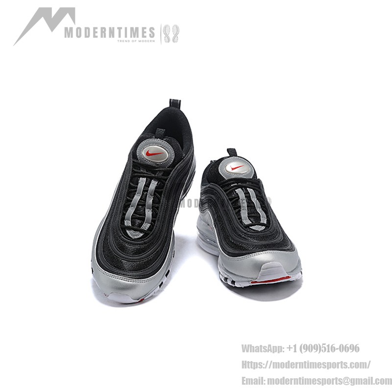 Nike Air Max 97 "Black/Silver/Red" AT5458-001 - Bold Metallic Silver Design