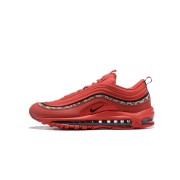 Nike Air Max 97 Red Leather Essential AQ0655-121 - Bold Red Leather and Leopard Print, A Classic Fusion of Comfort and Style