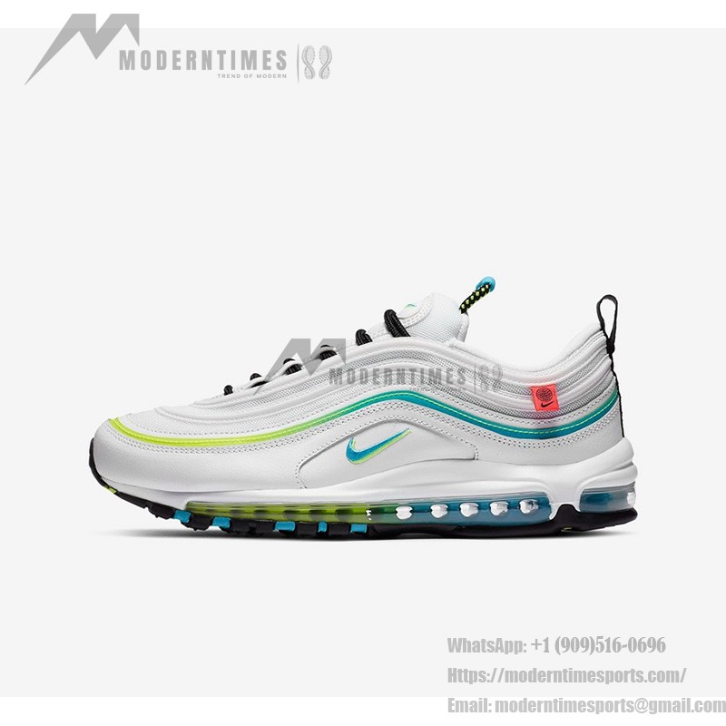 Nike Air Max 97 SE "Worldwide" CZ5607-100 White Sneakers with Vibrant Accents