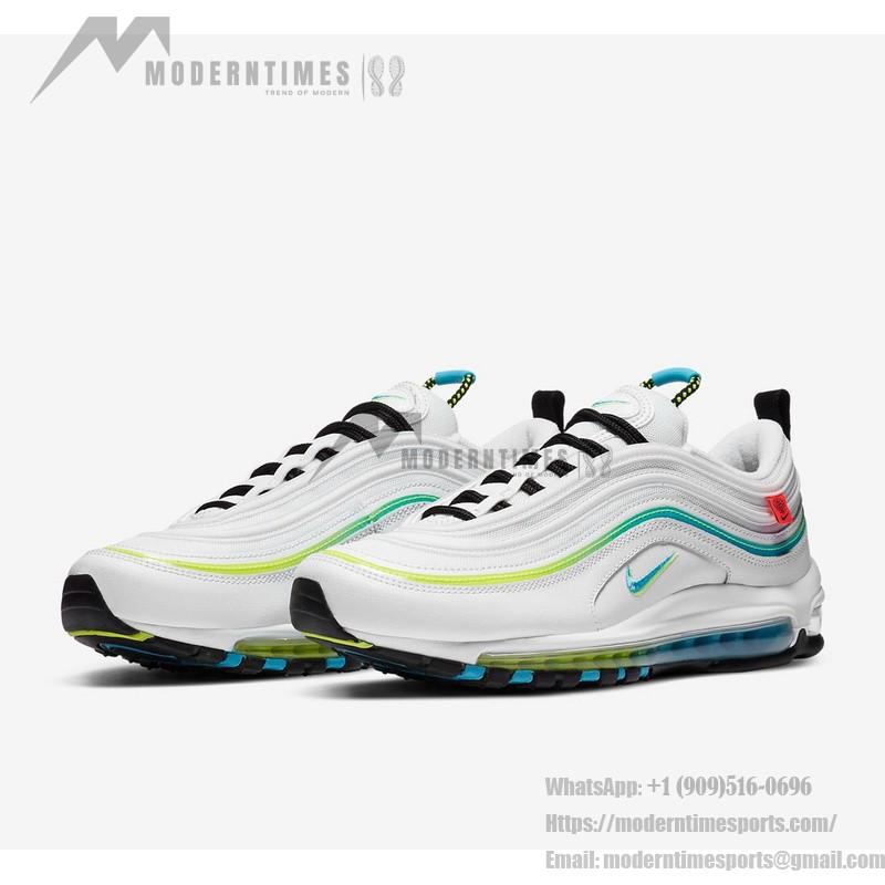 Nike Air Max 97 SE "Worldwide" CZ5607-100 White Sneakers with Vibrant Accents