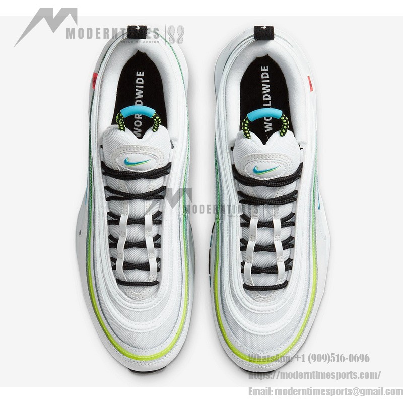 Nike Air Max 97 SE "Worldwide" CZ5607-100 White Sneakers with Vibrant Accents