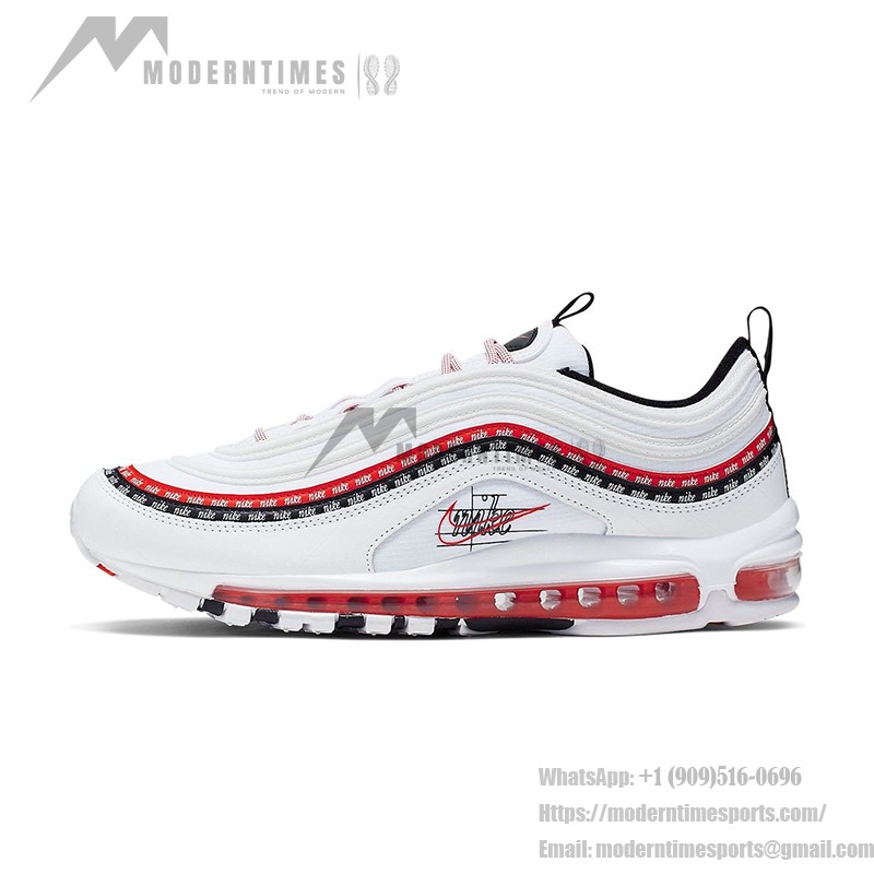 Nike Air Max 97 Script Swoosh CK9397-100 in Weiß, Rot und Schwarz