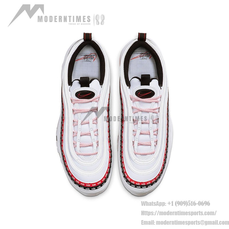 Nike Air Max 97 Script Swoosh CK9397-100 in Weiß, Rot und Schwarz