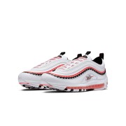 Nike Air Max 97 Script Swoosh CK9397-100 - Classic White with Bold Red and Black Accents