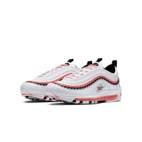 Nike Air Max 97 Script Swoosh CK9397-100 - Classic White with Bold Red and Black Accents