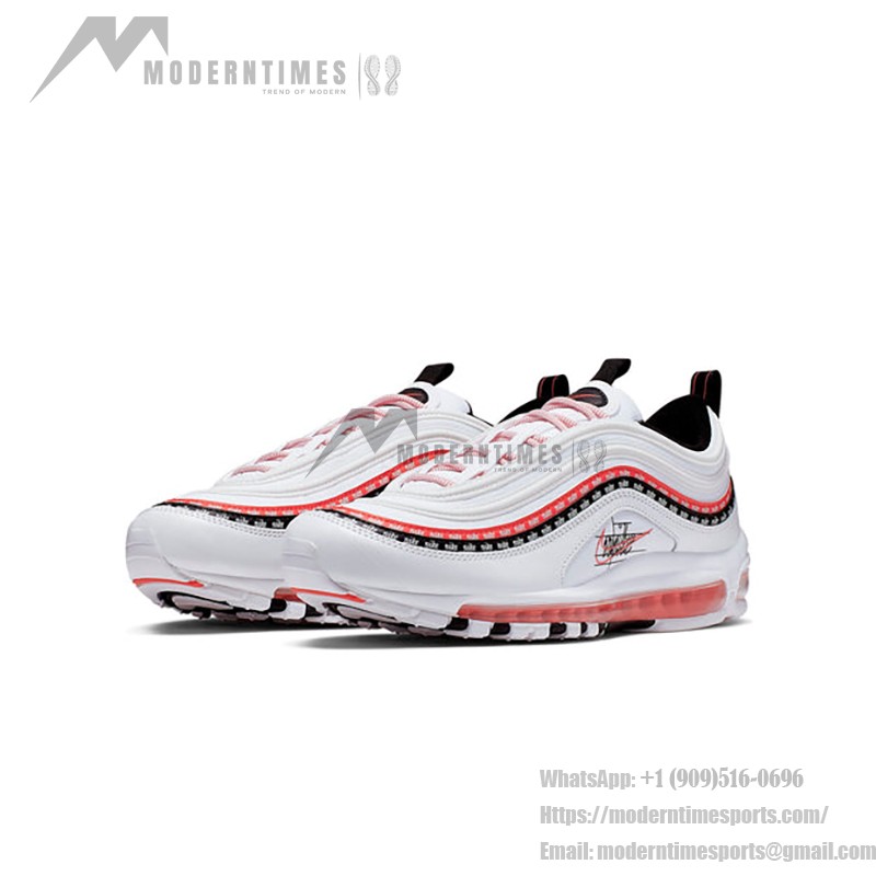 Nike Air Max 97 Script Swoosh CK9397-100 in Weiß, Rot und Schwarz