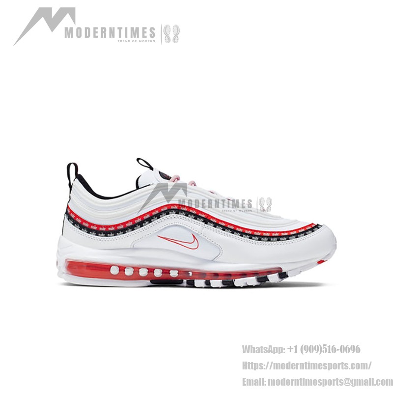 Nike Air Max 97 Script Swoosh CK9397-100 in Weiß, Rot und Schwarz