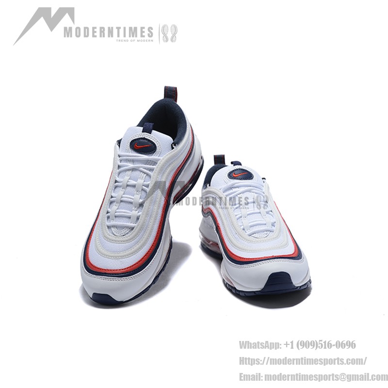 Nike Air Max 97 "Weiß/Obsidian/Rot" 921733-102 - Klassischer weißer Sneaker mit Obsidian- und roten Akzenten