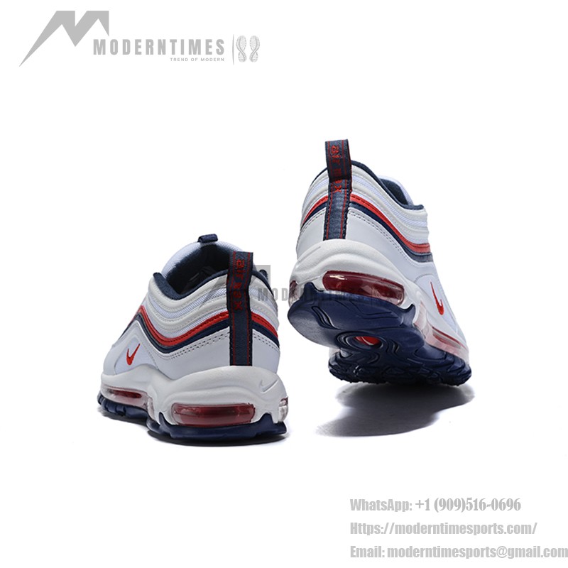 Nike Air Max 97 "Weiß/Obsidian/Rot" 921733-102 - Klassischer weißer Sneaker mit Obsidian- und roten Akzenten