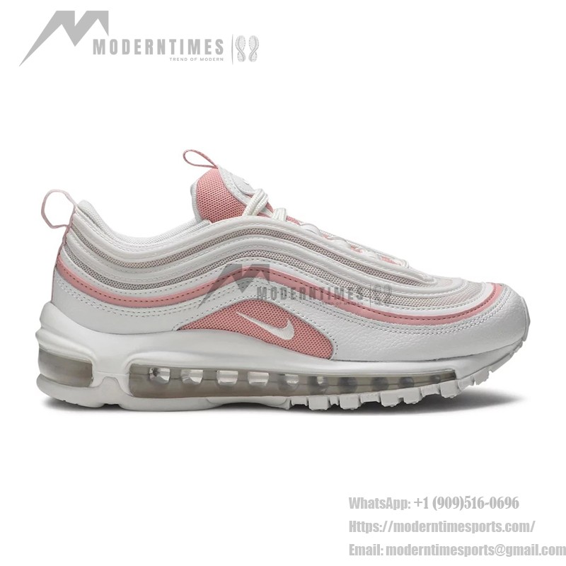 Nike Air Max 97 "White/Pink" 921733-104 - White Sneakers with Pink Highlights