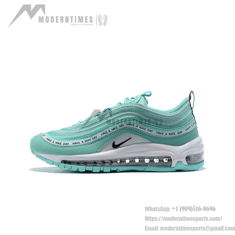 Nike Air Max 97 "Have a Nike Day" 923288-300 Mintgrüner Sneaker mit Slogan-Band