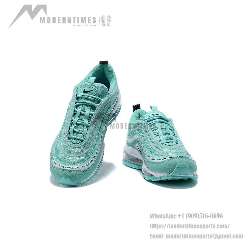 Nike Air Max 97 "Have a Nike Day" 923288-300 Mintgrüner Sneaker mit Slogan-Band