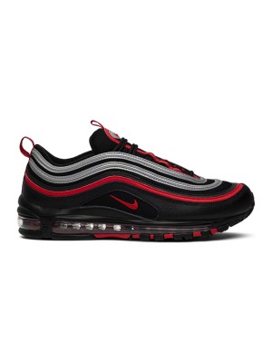 Nike Air Max 97 "Schwarz/Rot/Silber" 921826-014 – Markante schwarze Sneaker mit auffälligen roten und silbernen Akzenten für ikonischen Stil