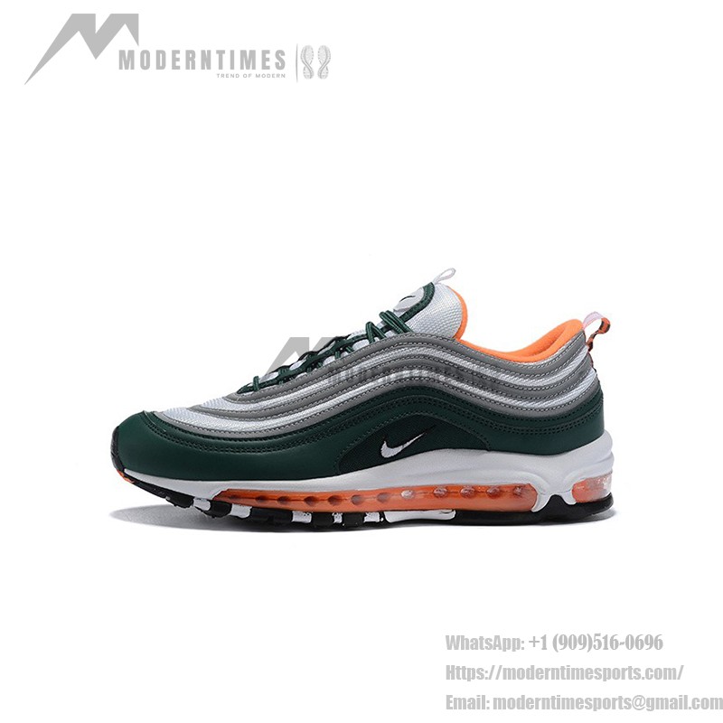 Nike Air Max 97 Deep Green Orange 921522-300 with Full-Length Air Cushion