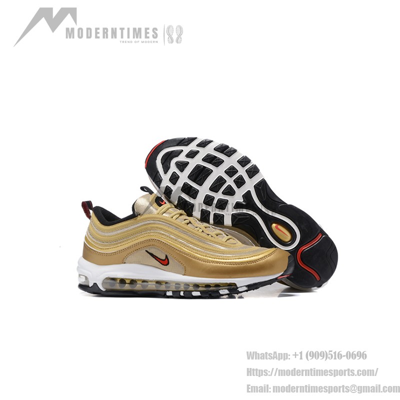 Nike Air Max 97 Gold Bullet 312641-700 with Red Swoosh