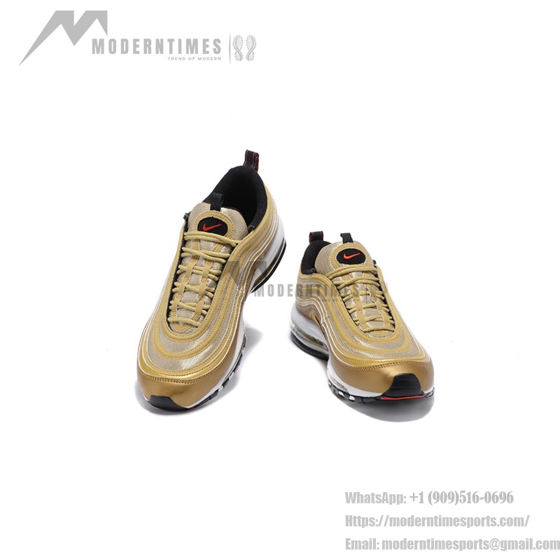 Nike Air Max 97 Gold Bullet 312641-700 with Red Swoosh