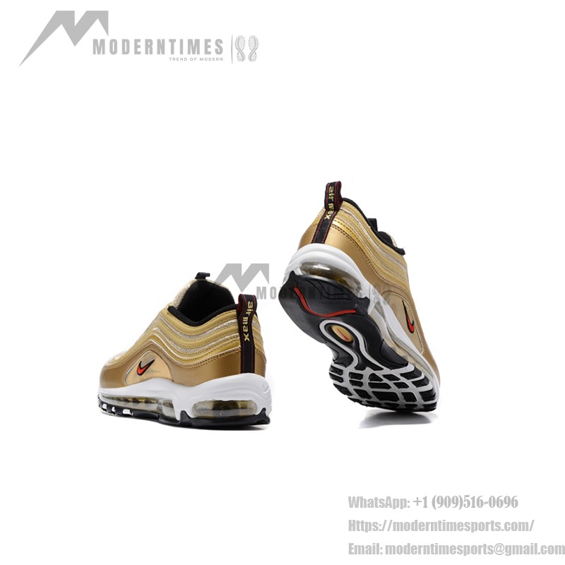 Nike Air Max 97 Gold Bullet 312641-700 with Red Swoosh