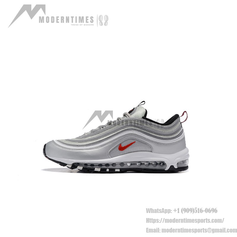 Nike Air Max 97 Silver Bullet 312641-069 with Red Swoosh