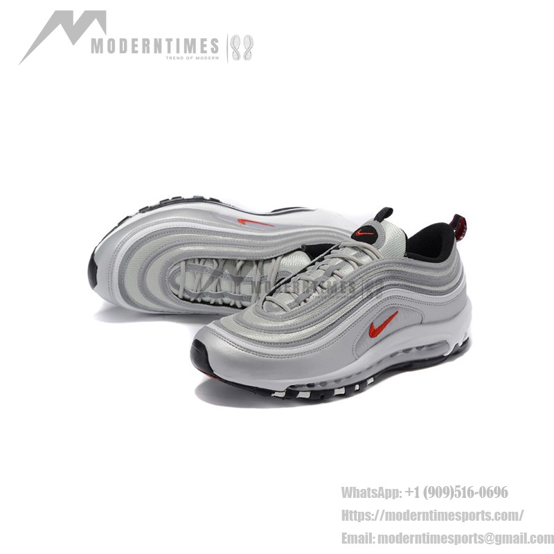 Nike Air Max 97 Silver Bullet 312641-069 with Red Swoosh