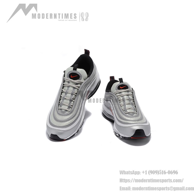 Nike Air Max 97 Silver Bullet 312641-069 with Red Swoosh