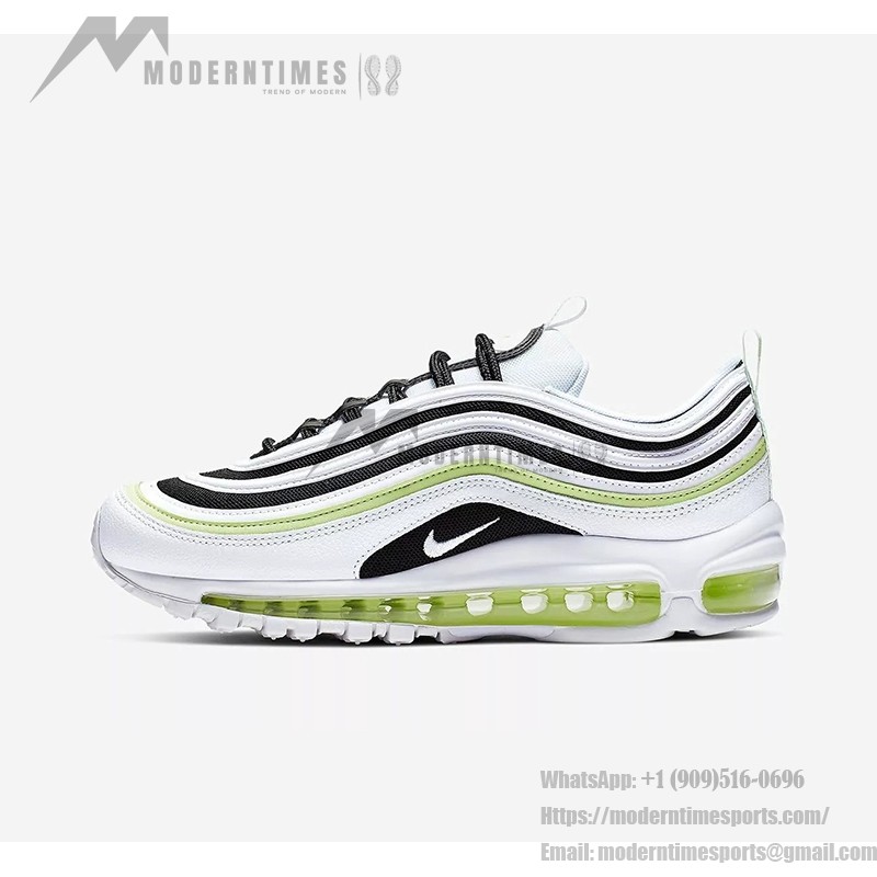 Nike Air Max 97 "White/Lime Glow" 921733-105 - White Sneakers with Lime Accents