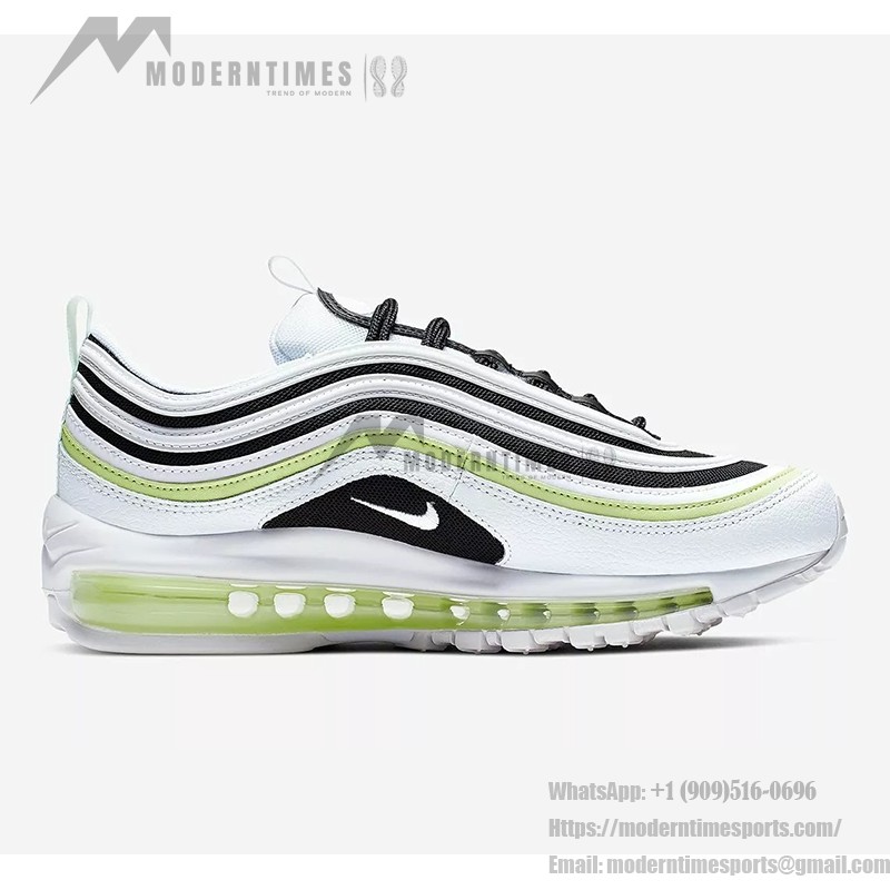 Nike Air Max 97 "White/Lime Glow" 921733-105 - White Sneakers with Lime Accents