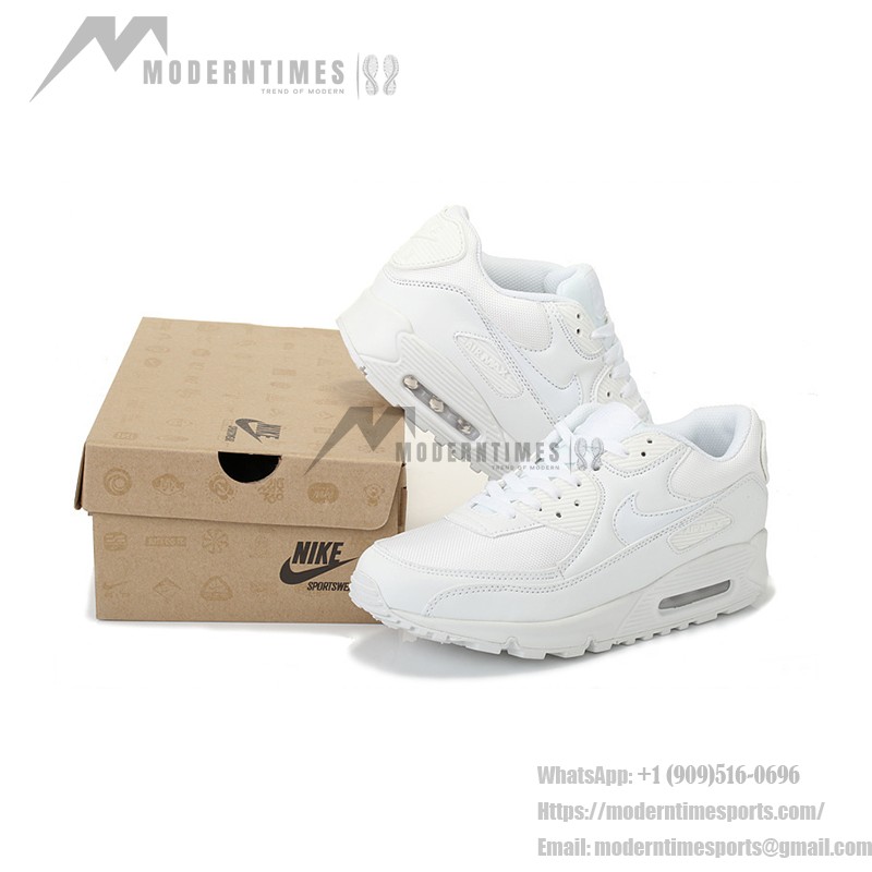 Nike Air Max 90 537384-111 Triple White Minimalist Sneakers