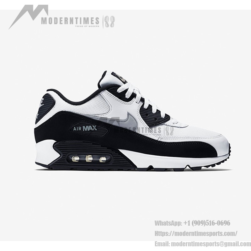 Nike Air Max 90 537384-123 - White & Black Sneakers with Grey Swoosh