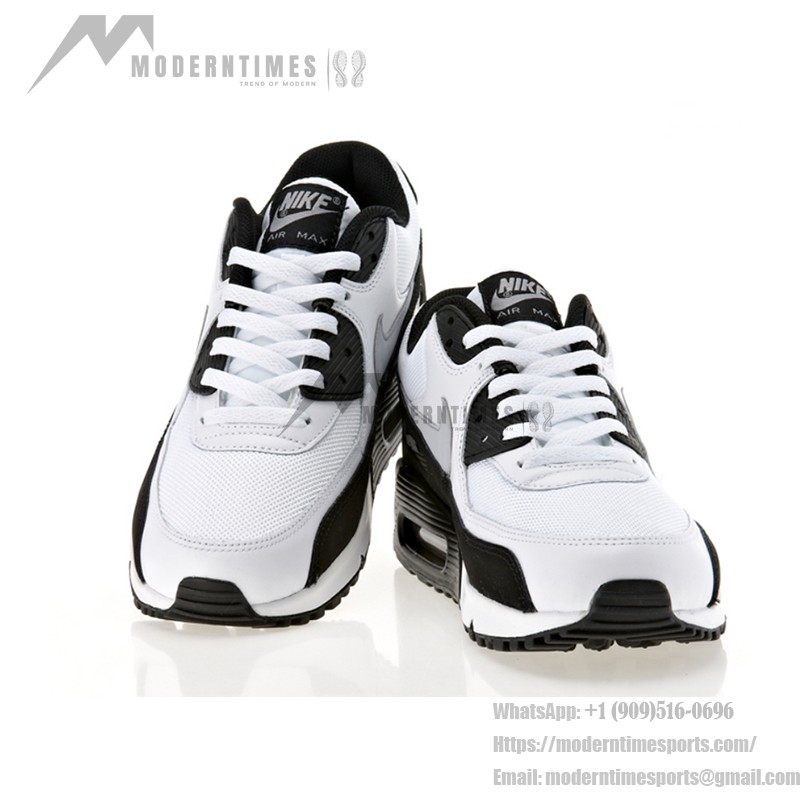 Nike Air Max 90 537384-123 - White & Black Sneakers with Grey Swoosh