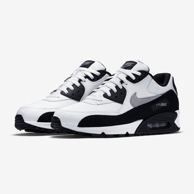 Nike Air Max 90 537384-123 - White & Black Sneakers with Grey Swoosh | Classic Design & Everyday Comfort