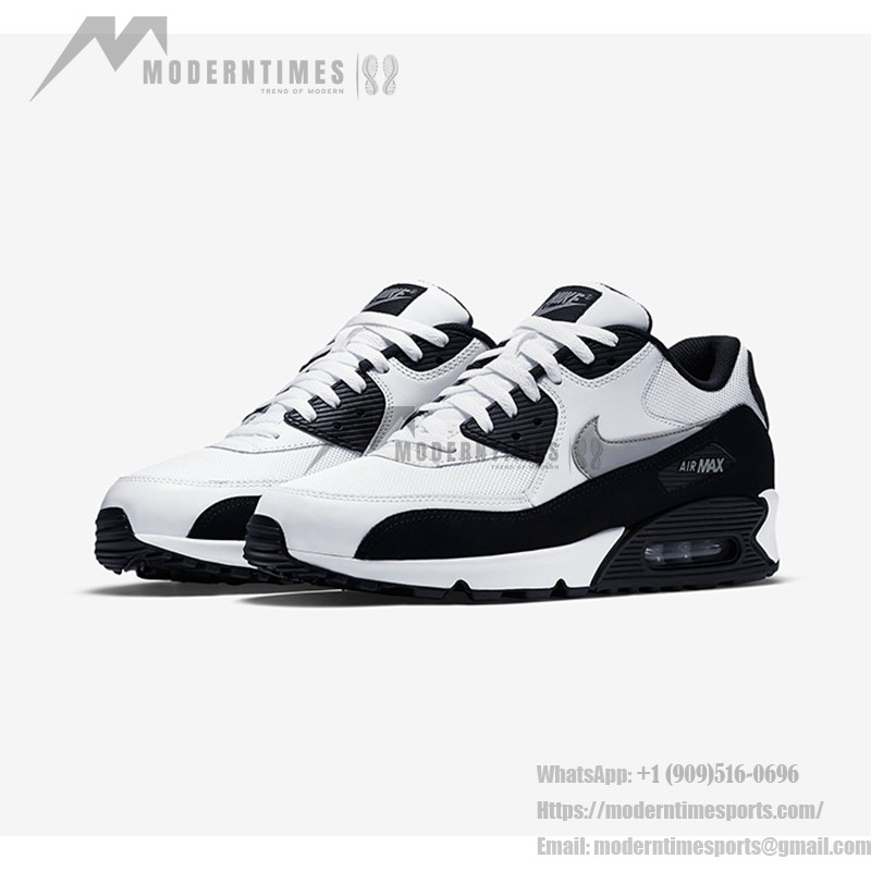 Nike Air Max 90 537384-123 - White & Black Sneakers with Grey Swoosh