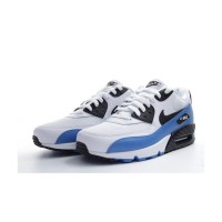 Nike Air Max 90 537384-124 - White & Blue Sneakers with Black Accents | Iconic Design & Everyday Comfort