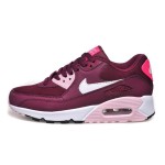 Nike Air Max 90 616730-600 - Burgundy Sneakers with Pink & White Accents