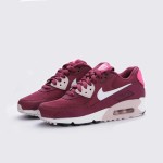 Nike Air Max 90 616730-600 - Burgundy Sneakers with Pink & White Accents