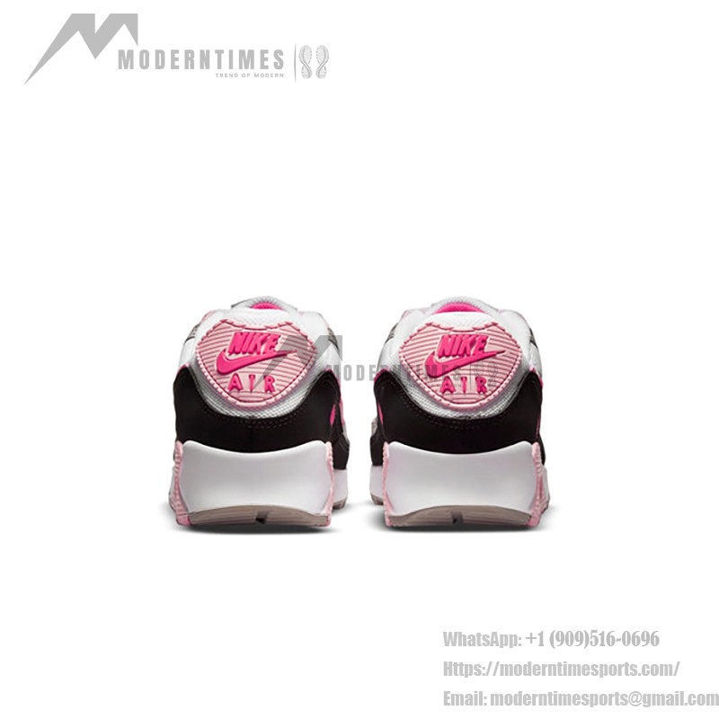 Nike Air Max 90 DM3051-100 white sneakers with hot pink and black accents