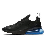 Nike Air Max 270 Black Photo Blue Sneakers - Sleek Design with Blue Air Unit