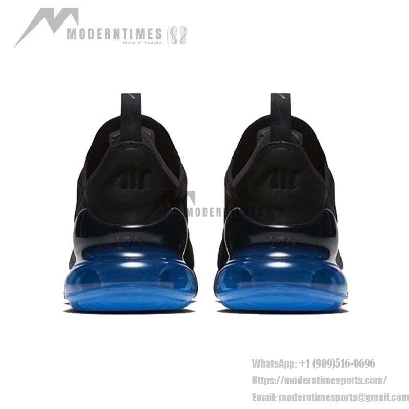 Nike Air Max 270 Black Photo Blue Sneakers - Sleek Design with Blue Air Unit