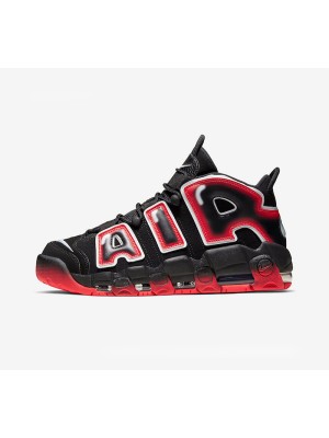 Nike Air More Uptempo Black Laser Crimson Retro Basketball Sneakers CJ6129-001