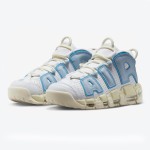 Nike Air More Uptempo White/Light Blue Retro Basketball Shoes with Classic AIR Design