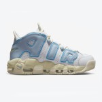 Nike Air More Uptempo White/Light Blue Retro Basketball Shoes with Classic AIR Design