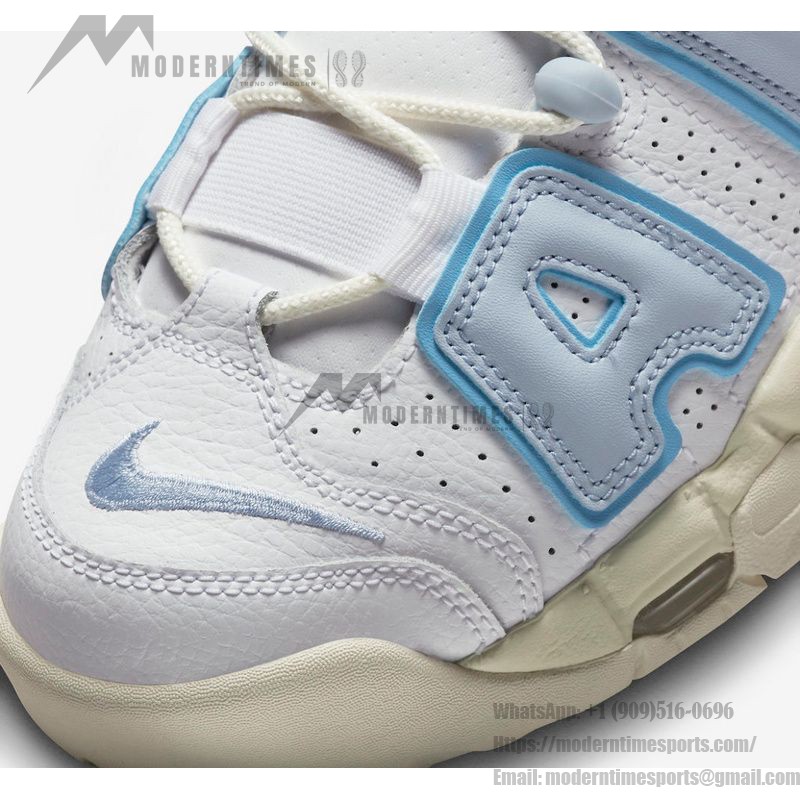 Nike Air More Uptempo White/Light Blue Retro Basketball Shoes with Classic AIR Design