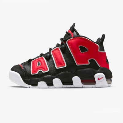 Nike Air More Uptempo GS "Black/University Red/White" (DM3190-001) Kids' Classic Basketball Shoes - Trendy Retro Sneakers