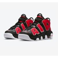 Nike Air More Uptempo GS "Black/University Red/White" (DM3190-001) Kids' Classic Basketball Shoes - Trendy Retro Sneakers