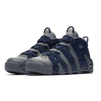 Nike Air More Uptempo Georgetown Hoyas Grey Navy Retro Basketball Sneakers