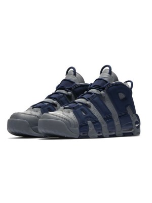 Nike Air More Uptempo Georgetown Hoyas Grey Navy Retro Basketball Sneakers