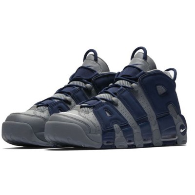 Nike Air More Uptempo Georgetown Hoyas Grey Navy Retro Basketball Sneakers