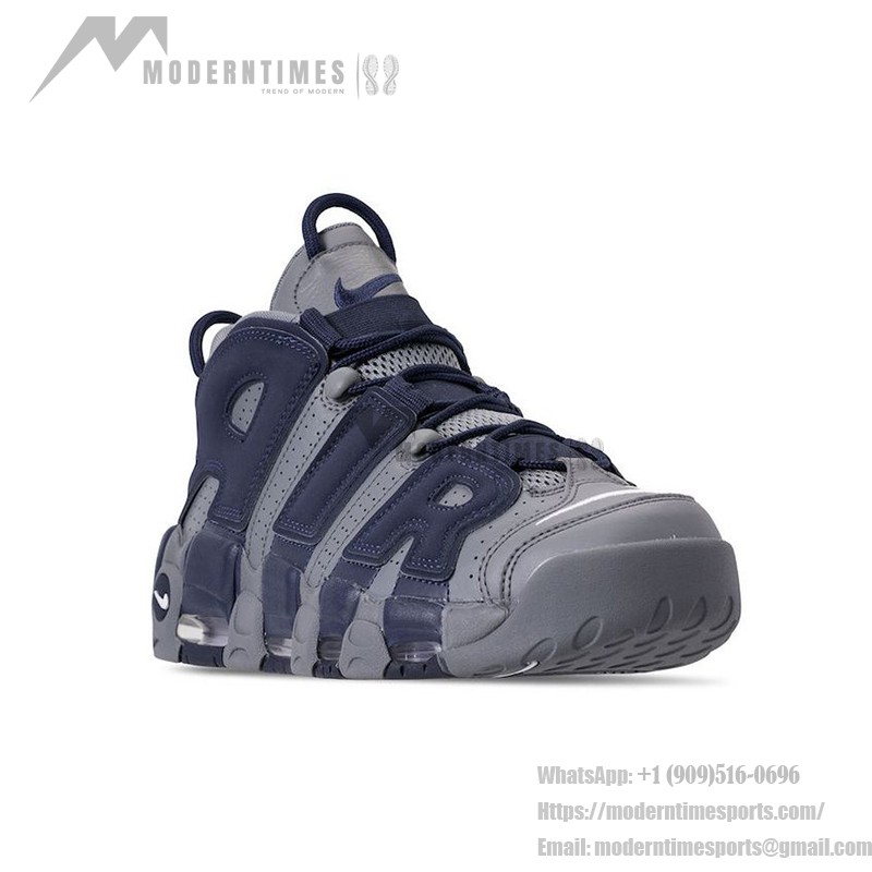 Nike Air More Uptempo Georgetown Hoyas Grey Navy Retro Basketball Sneakers