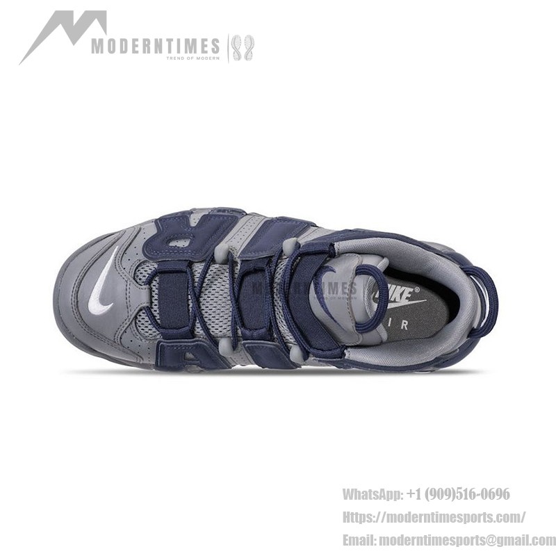 Nike Air More Uptempo Georgetown Hoyas Grey Navy Retro Basketball Sneakers