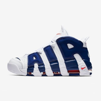 Nike Air More Uptempo Knicks Retro Basketball Shoes - Classic Orange & Blue Design